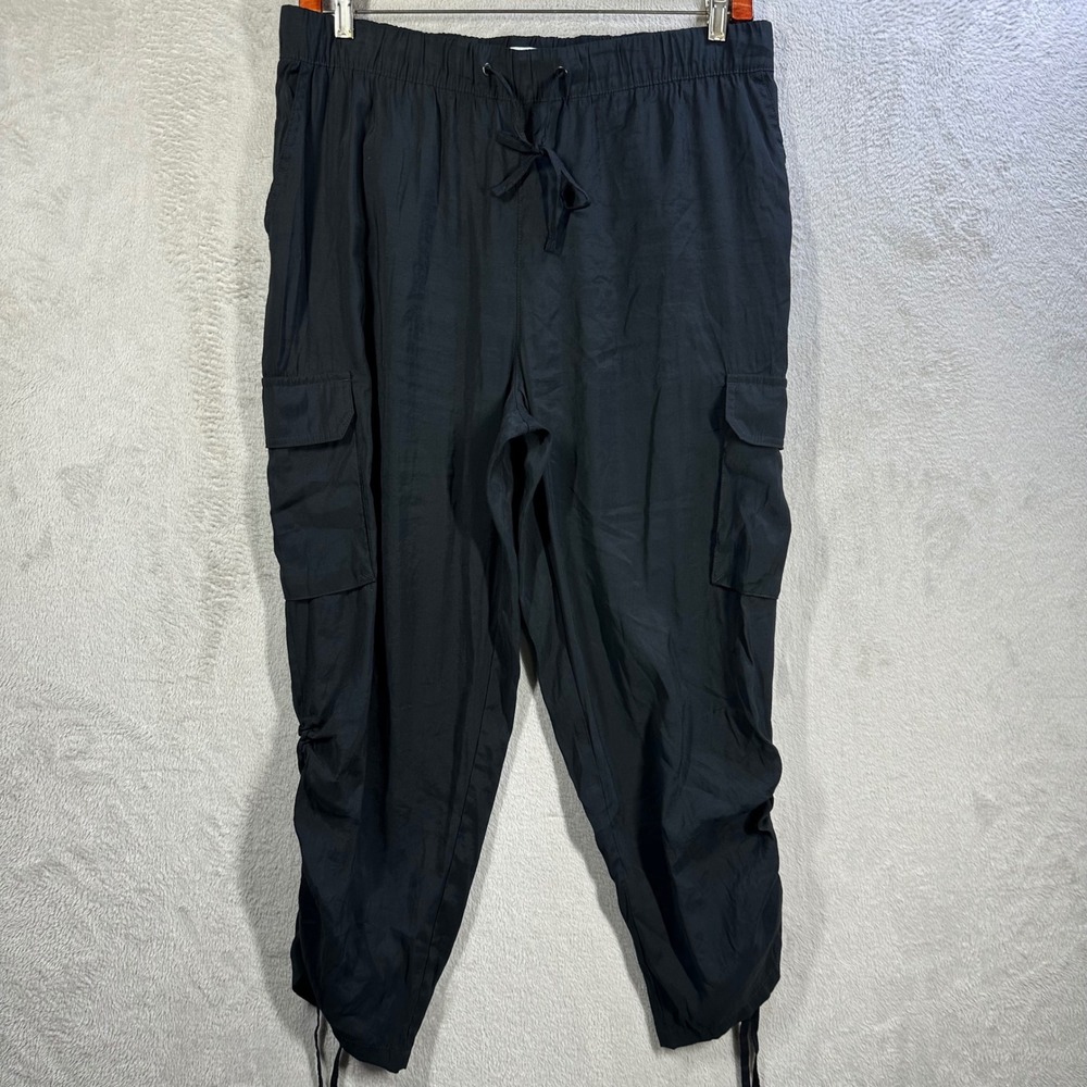 Sofia by Sofia Vergara Luxe Cargo Pants Black Ruched Joggers Womens XL 16-18